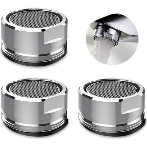 Mousseur Robinet,3pcs Aerateur Robinet Filtre Robinet avec Joint D'étanchéité Pour Cuisine,Salle de Bain(Diamètre extérieur 24MM) (1/4)