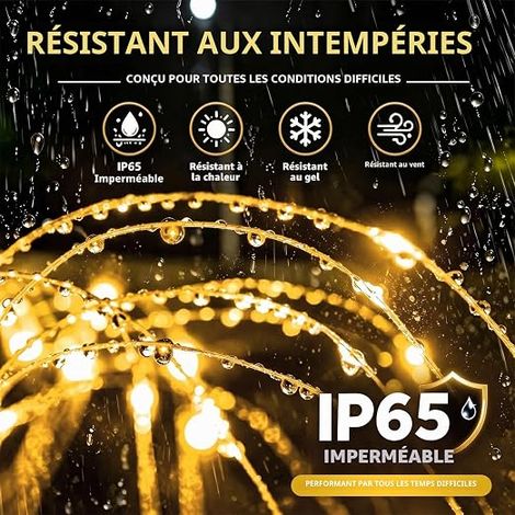 LED Outdoor Solar Lights, Solar Outdoor Lighting, Stainless Steel Rods, Garden, Patio, Yard, Christmas (Warm Colour) (1/4)