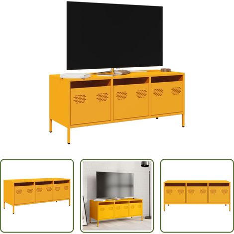 vidaXL Kaltgewalzter Stahl - TV-Schrank Senfgelb 101,5x39x43,5 cm Kaltgewalzter Stahl (1/5)