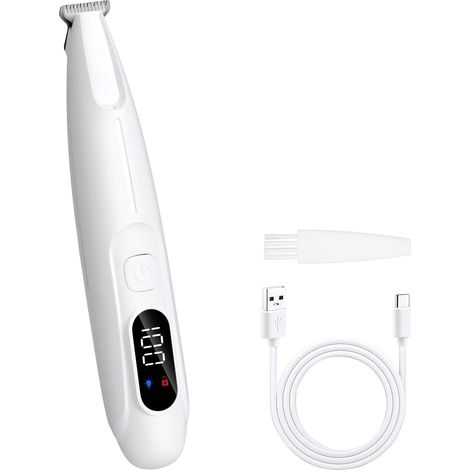 Cortapelos eléctrico recargable para mascotas, con luz LED y pantalla LCD, apto para perros y gatos. (1/5)