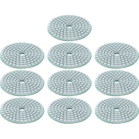 Set mit 10 3-in-1 Diamantpolierscheiben, flexible Schleifscheiben für Granit und Marmor, Körnung 1000, Schleifzubehör (1/5)