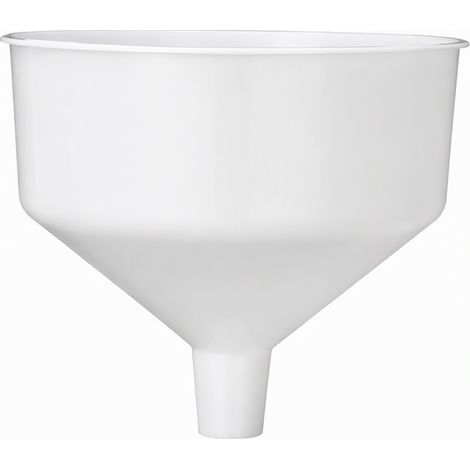 Entonnoir en plastique grand format blanc, large ouverture pour huile, vinaigre et liquides (1/5)