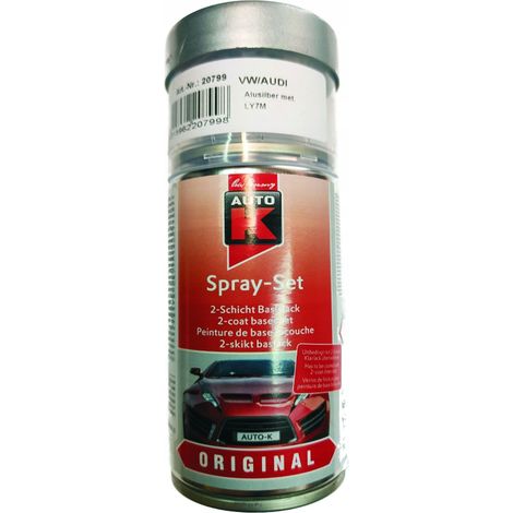 Pintura de retoque para coches VW Audi LY7M color plata, spray de 150 ml, para automóviles K (1/5)