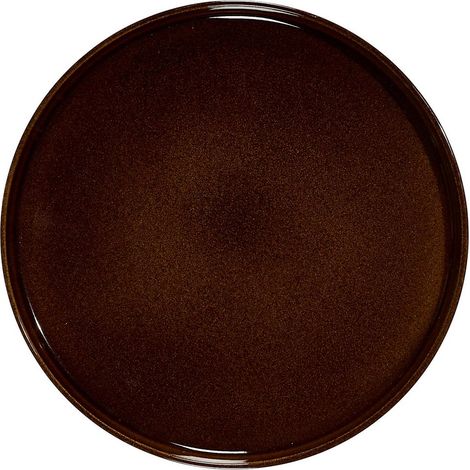Lot de 6 Assiettes Plates "Ysia" 26cm Marron (1/4)