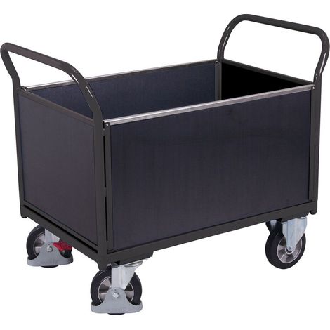 VARIOfit Vierwandwagen mit Siebdruckplatte 1000kg Tragkraft 1195x750mm Anthrazitgrau RAL 7016