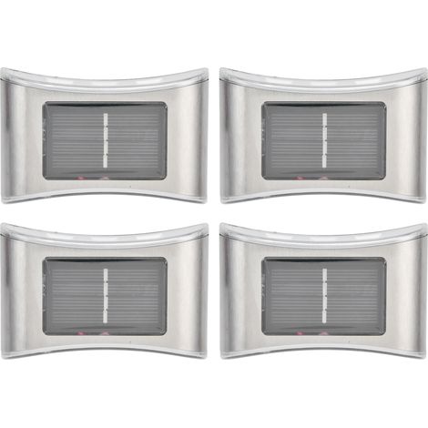 4 luces solares de pared, 6 LED, resistentes al agua IP44, con sensor de luz, para jardín, escaleras y valla. (1/5)