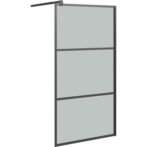 Maison Exclusive - Parete Doccia Walk in 115x195 cm in Vetro Scuro ESG Nero (1/5)
