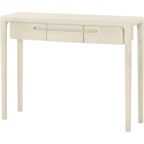Console d entrée en bois de manguier blanc style épuré - blanc bois de manguier clair