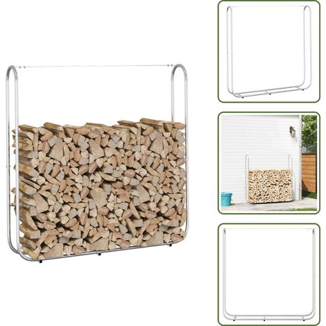 Portant de bois de chauffage 150x25x150 cm acier galvanisé - Support De Bois De Chauffage - Supports De Bois De Chauffage - Stockage De Bûches - Porte-bûches (1/5)