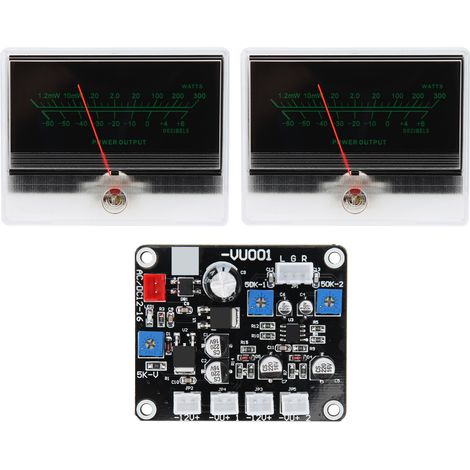 Lot de 2 VU-mètres TS-DBP90B-2Q avec carte de pilotage et rétroéclairage, accessoire de niveau audio