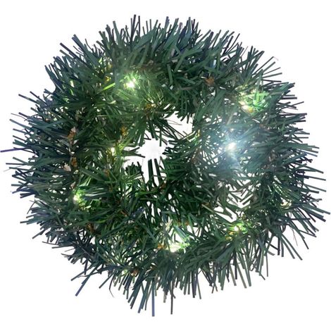 Couronne verte pré-illuminée de 19,6 pieds, 50 lumières, sapin artificiel, décorations de Noël intérieures et extérieures, mariage de fêtes (vert) (1/5)