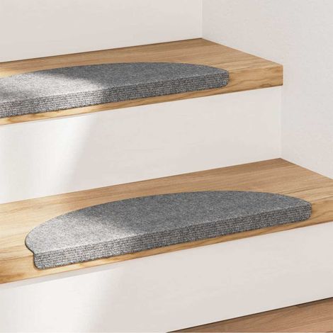Tapis d'escalier autocollants 15 pcs 56x17x3 cm Gris (1/5)