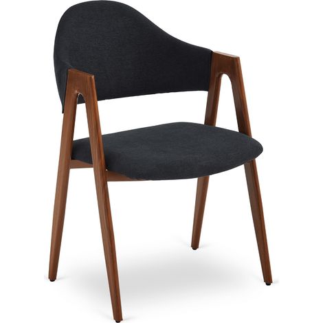 Ruiz Polstersessel für das Wohnzimmer, Schwarz/Walnuss, Modern Loft (1/5)