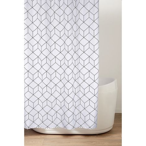Rideau de douche 180x200cm, polyester, feuilles vertes