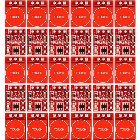 30 pièces Modules de Bouton Tactile TTP223 - Capteur à Interrupteur Capacitif avec Modes Verrouillage Automatique et Momentané - Sortie Niveau Haut/Bas (2.5V-5.5V, 15 x 11mm) (1/5)