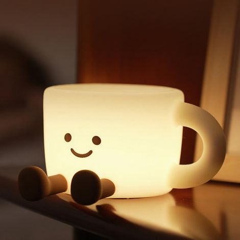 Veilleuse pour enfants, lampe de nuit LED tactile à 7 couleurs, intensité variable à 3 niveaux et minuterie, veilleuse de chevet en silicone souple pour chambre à coucher, cadeau amusant pour [Classe (1/5)