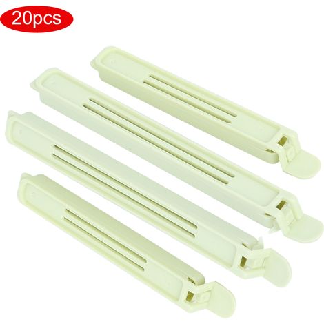 Lot de 20 pinces de fermeture portables pour sachets de nourriture et de snacks, outil de rangement pour la cuisine (vert) (1/5)