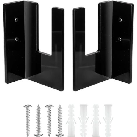 Sollbry 2pcs Support Mural pour Snowboard, Support Mural pour Snowboard Support Mural de Rangement pour Snowboard Présentoir pour Planche à Neige pour Planche de Ski Longboard(Noir)