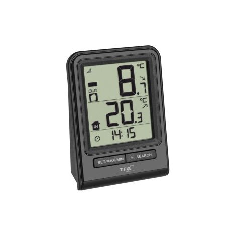 TERMOMETRO DIGITALE CON SENSORE ESTERNO-INTERNO - 67X93X35MM