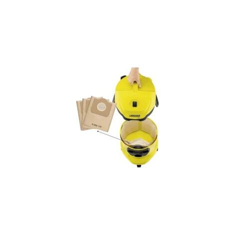 Paquete de 5 bolsas para aspiradora Karcher 6.959-130.0, bolsas de papel de filtro para aspiradora Karcher WD3200 WD3300 WD3500 - Crezuo (1/4)