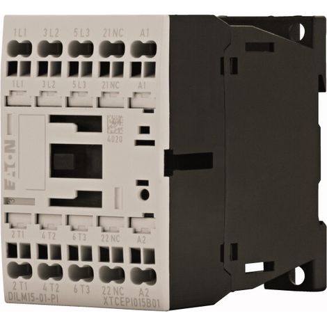 Eaton Contacteur de puissance, 3 pôles, 380 V 400 V 7,5 kW, 1 NF, 230 V 50 Hz, 240 V 60 Hz, Actionnement AC, Bornes Push-in, 199254