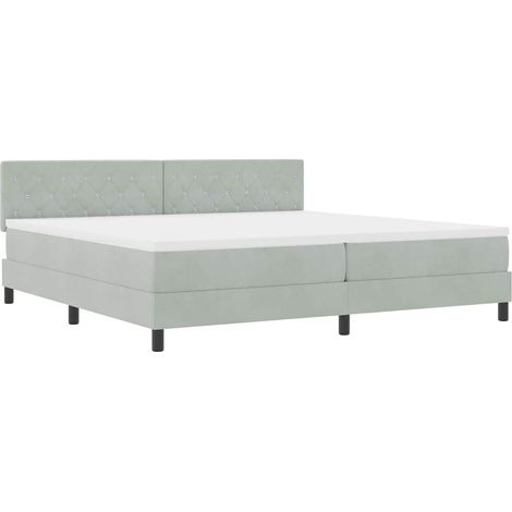 Maison Exclusive - Cama Box Spring LED con LED Gris Claro 200 x 2 (1/5)