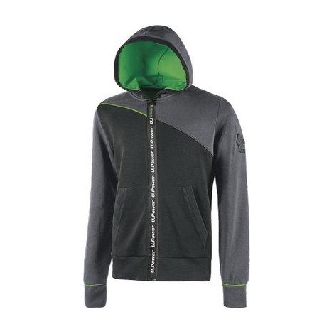FELPA FULL ZIP + CAPPUCCIO JUPITER UPOWER  ASPHALT GREY M