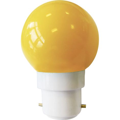 Ampoule Sphérique LED Jaune 0,7W - 30LM en Plastique, Culot B22 pour Guirlandes Guinguettes- TIBELEC
