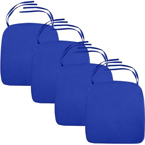 Gardenista Cuscini per sedie da giardino con lacci, cuscini per sedie da giardino resistenti all'acqua con rivestimento rimovibile facile da pulire, Blu (4 pezzi) (1/5)