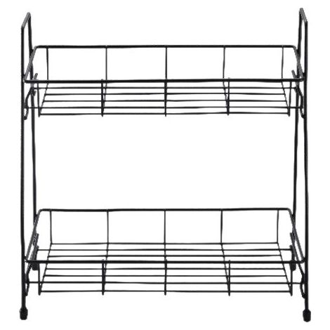 Étagère à Épices Cuisine, Porte-Épices en Métal, 2 Niveaux,Noir (1/5)