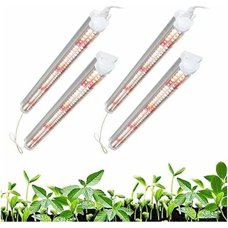 LED Grow Light, 2FT T8(24W4, 300W HPS Equivalent) Full Spectrum Indoor Plant Light, 384 LEDs Plant Growth Light, Daisy Chain Design Flowers Vegetables (1/5)