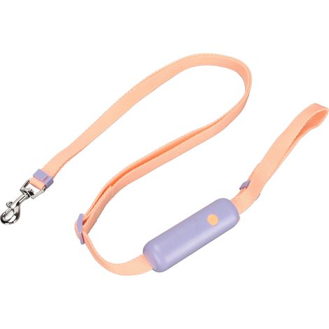 Laisse rétractable et multifonctionnelle élégante en nylon violet avec boucle de réglage, anneau de suspension et mousqueton (1/5)
