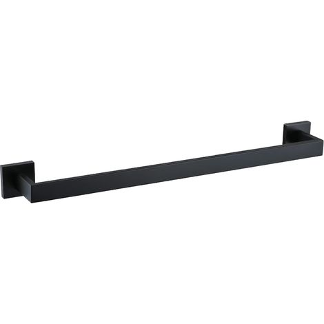 Porte-serviettes, acier inoxydable 304, porte-serviettes 40 cm pour salle de bain et cuisine, design carré moderne (noir) (1/4)