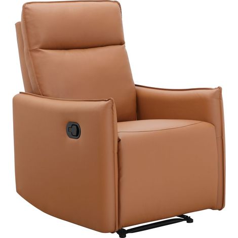 Lugo-Fauteuil inclinable à fonction manuelle en PU de couleur cognac (1/5)