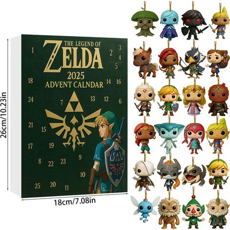 Calendrier de l'Avent 2025 - Boîte Surprise - Décoration de sapin de Noël Stray Kids Goddess Coin - Jeu Zelda (GJ614-001) - Ornement plat en acrylique