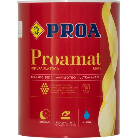 PINTURA PLÁSTICA EXTERIOR MATE ANTIVERDIN. PROAMAT, MUROS 0.75lts