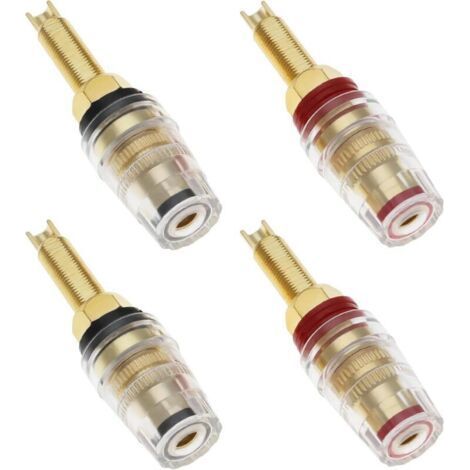 4pcs M8 Gold Plated Brass Binding Posts Insulated Connectors for Amplifier (1/5)