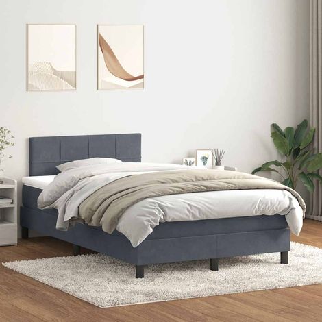 Boxspringbett mit Matratze Dunkelgrau 120x220 cm Samt