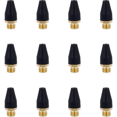 12 Pcs Alliage Noir en Caoutchouc Air Outil pour Air Buse Pointe Alliage Soufflette en Caoutchouc Pointe pour Air Outil Accessoires Air Souffler Outil pour Gonfler (1/5)