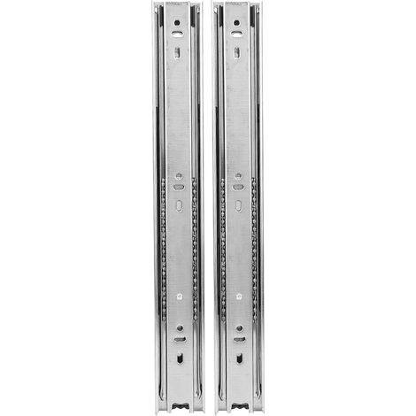 2 glissières de tiroir, 30,5 cm (12 po), 3 pièces, à billes, flexibles, blanches (1/5)