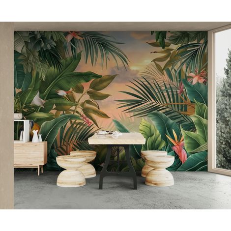 Papier peint jungle – Feuillage tropical luxuriant et élégant - 150 x 250 cm (1/2)