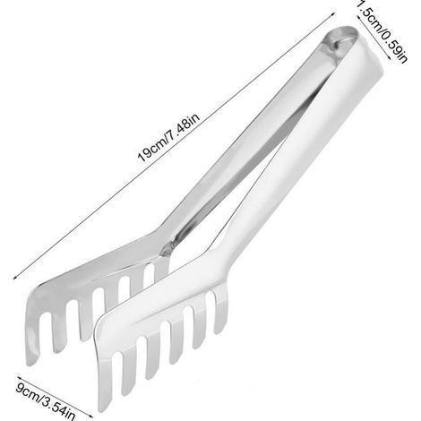 1 pièce Pince à nouilles, acier inoxydable, ergonomique, design contemporain, pour pâtes, pain et pâtisseries en cuisine (1/4)