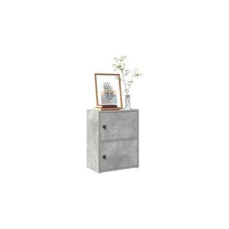 Bibliothèque gris béton 40x24x52 bois d'ingénierie (1/5)