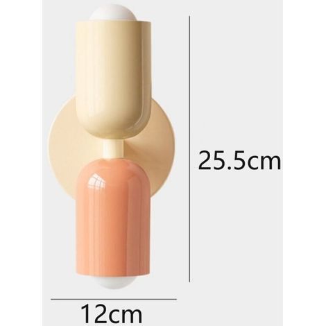 E27 Applique Murale Moderne Lampe Murale Interieur pour Chambre Maison Couloir Salon Couleur Crème+Rose 2 Pack (1/5)