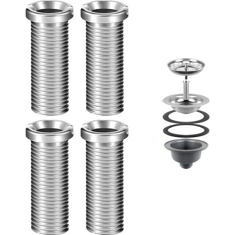 Ensemble de 4 vis de fixation pour bonde d'évier, en acier inoxydable, compatibles avec les bondes de 3,5 cm (1,5 pouce - 3,5 cm). (1/5)