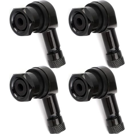 Valve d'Angle de Moto 4Pcs Valve d'Angle en Aluminium Valve de Pneu à 90 Degrés Adaptateur Adaptateur d'Extension de Valve Valve Pneu Voiture Tubeless Pour Maintenir et Détecter la Pression In (1/5)