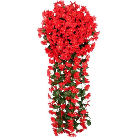 Fleur Artificielle - Guirlande Murale - 80 cm - Fleur 4,5 cm - Tige en plastique - Feuilles en tissu soyeux - Décoration murale intérieure - 1 pièce (1/5)