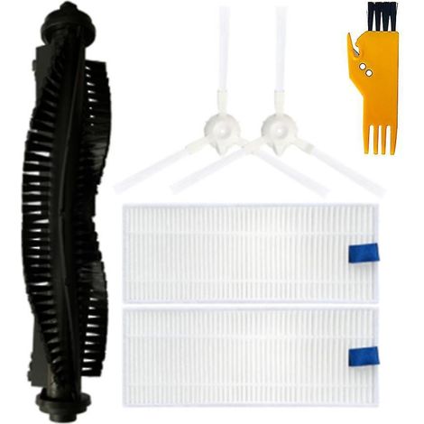 Kit de brosses latérales principales et filtre HEPA pour robot aspirateur Qihoo 360 S6 (1/3)