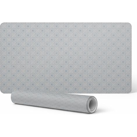 Alfombrilla protectora de escritorio con estampado geom茅trico retro de 120x60 cm.