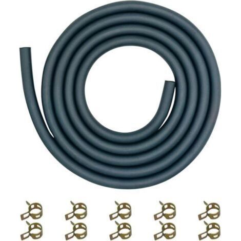 Pair 6mm Durite Essence 1/4\" avec 10 Colliers pour Briggs & Stratton MTD Troy Bilt Cub Cadet Toro Tecumseh Tuyau Carburant 2m Résistant Huile & Froid (1/5)